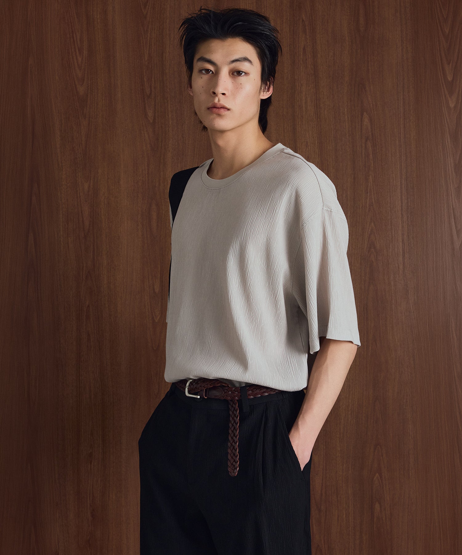 KinoshitaシアサッカークルーネックTシャツ