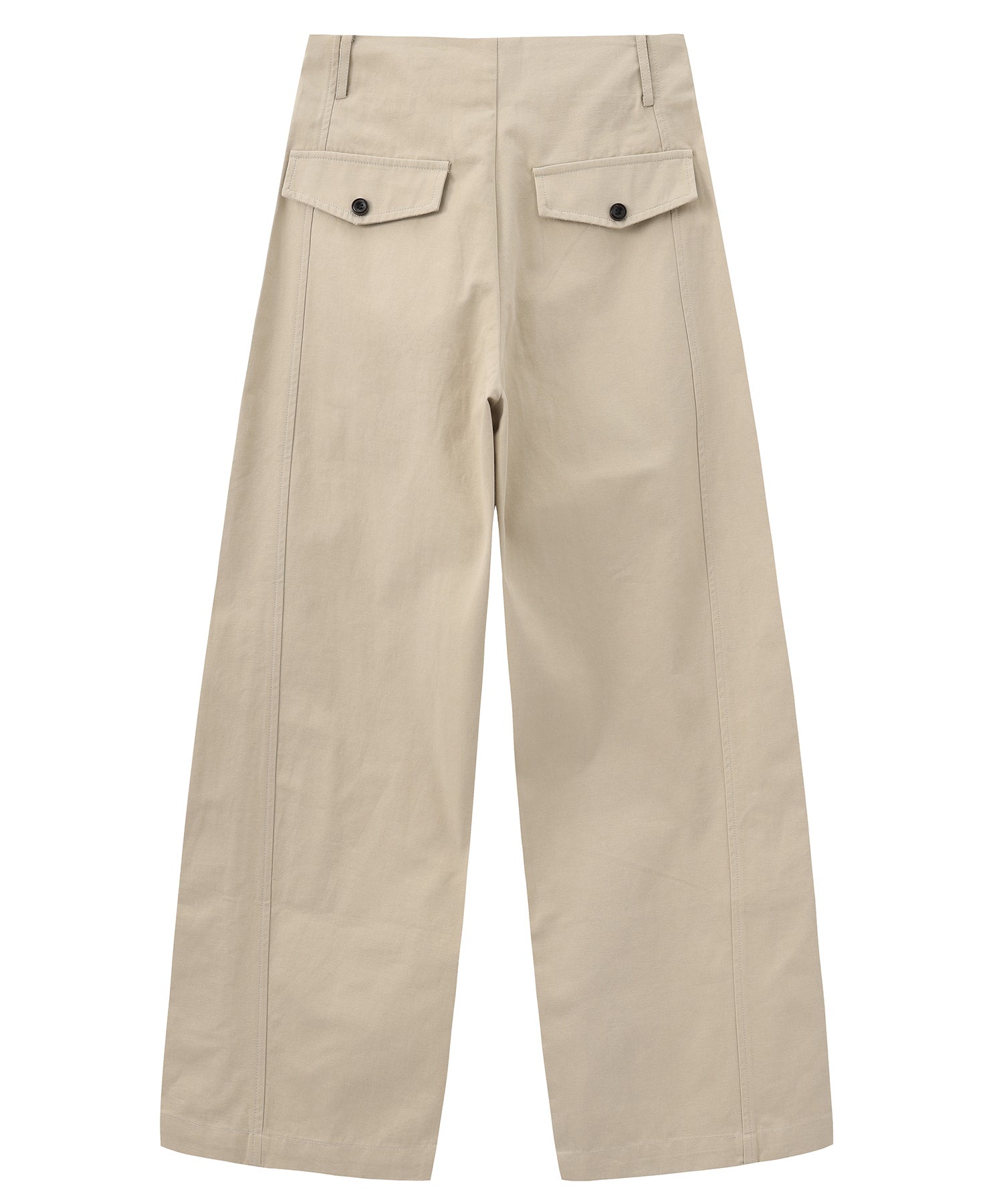 【6月中旬届け予約商品】コットン ワイドストレートパンツ