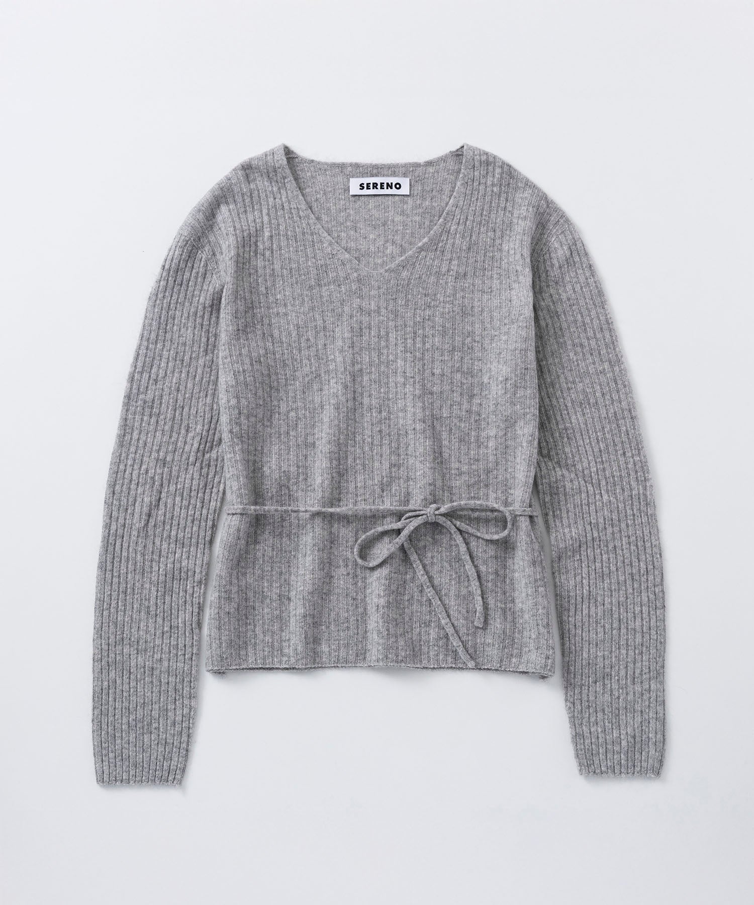 カシミヤブレンド リブニットトップス
