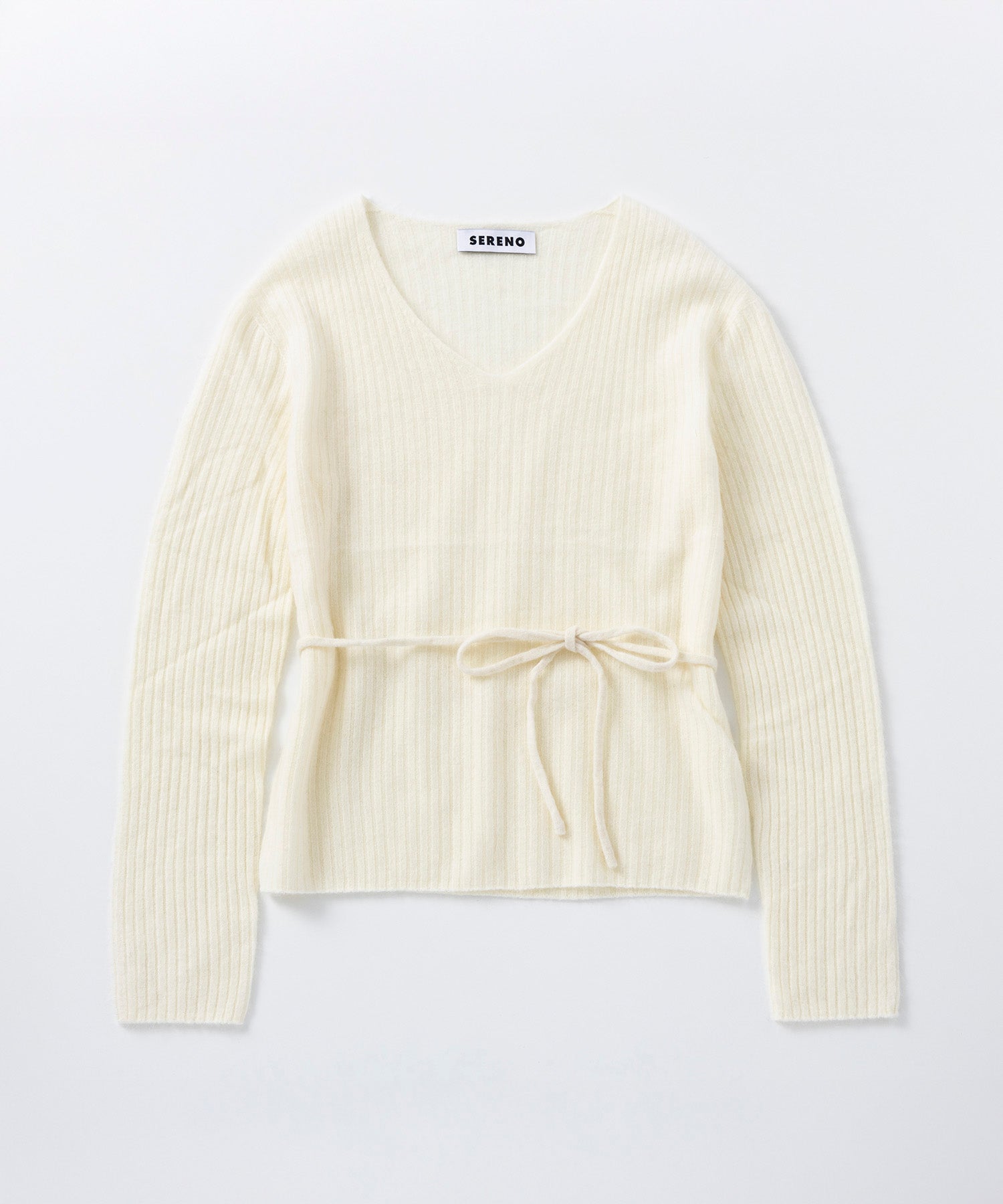 カシミヤブレンド リブニットトップス