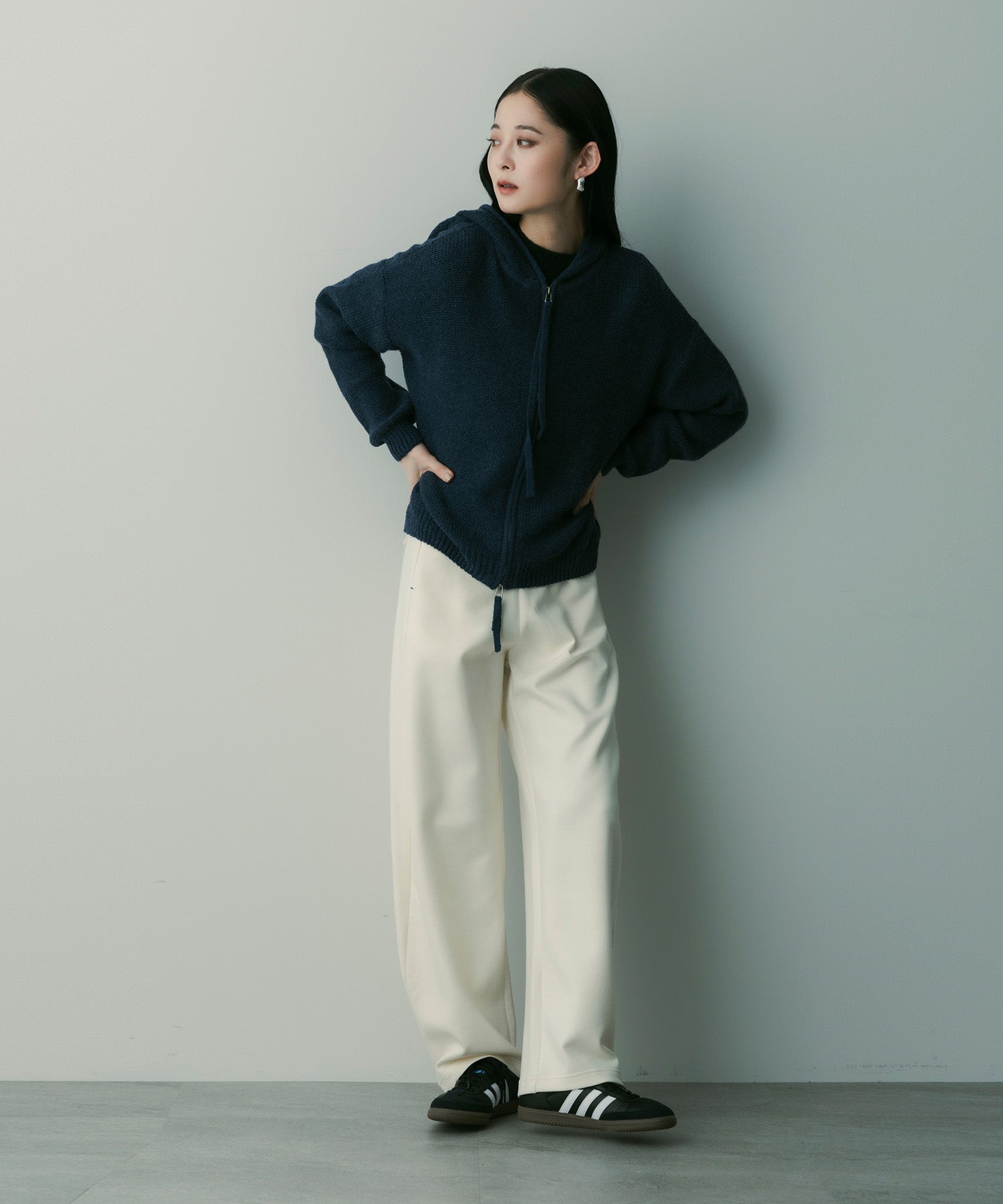 リラックスワイドパンツ★navy画像なし