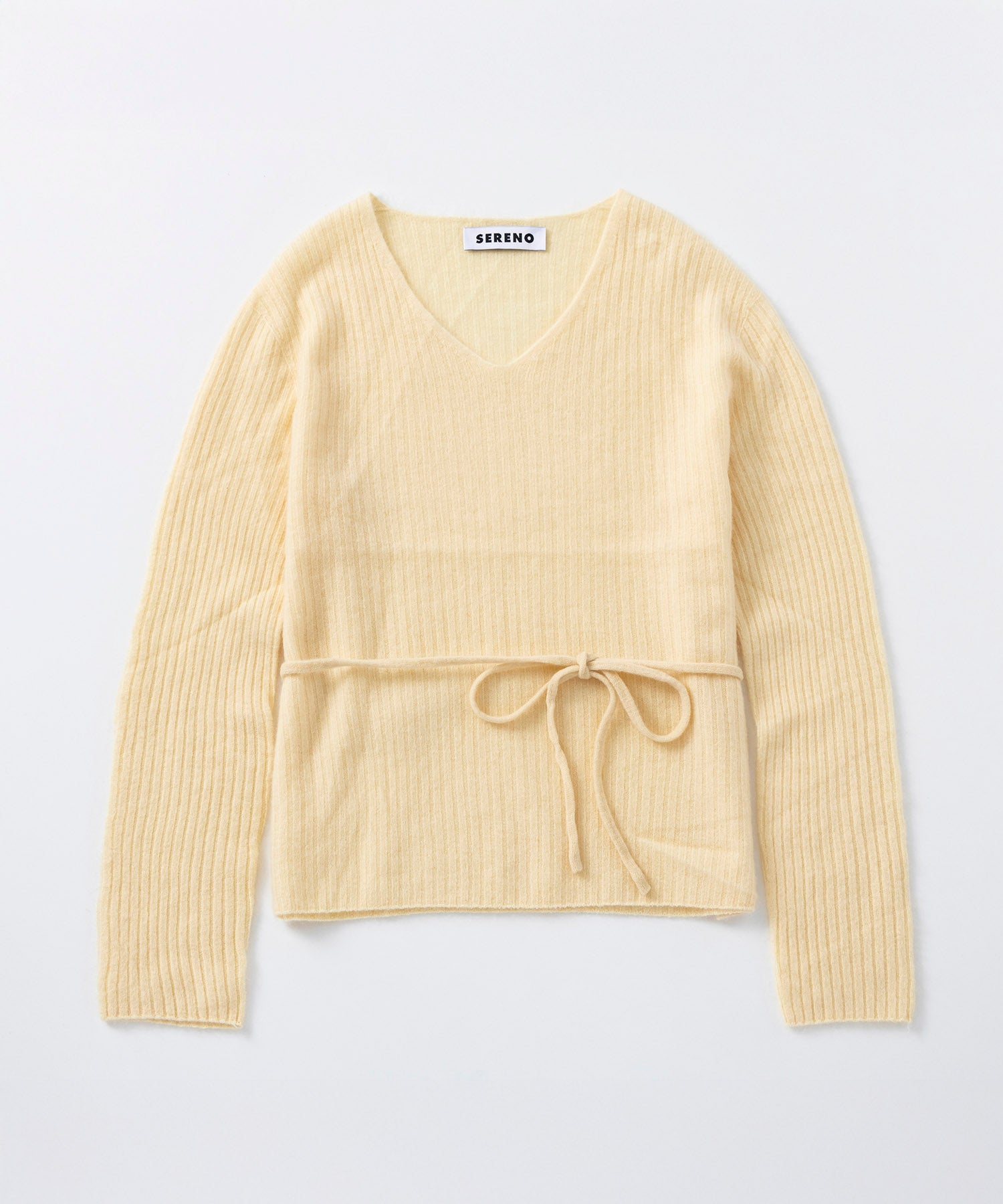 カシミヤブレンド リブニットトップス